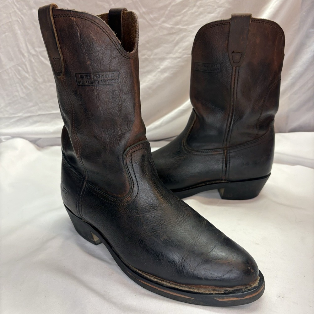 AdTec 12" Wellington Water Resistant Full-Grain Leather Boots Mens 9.5 Wide 1552
